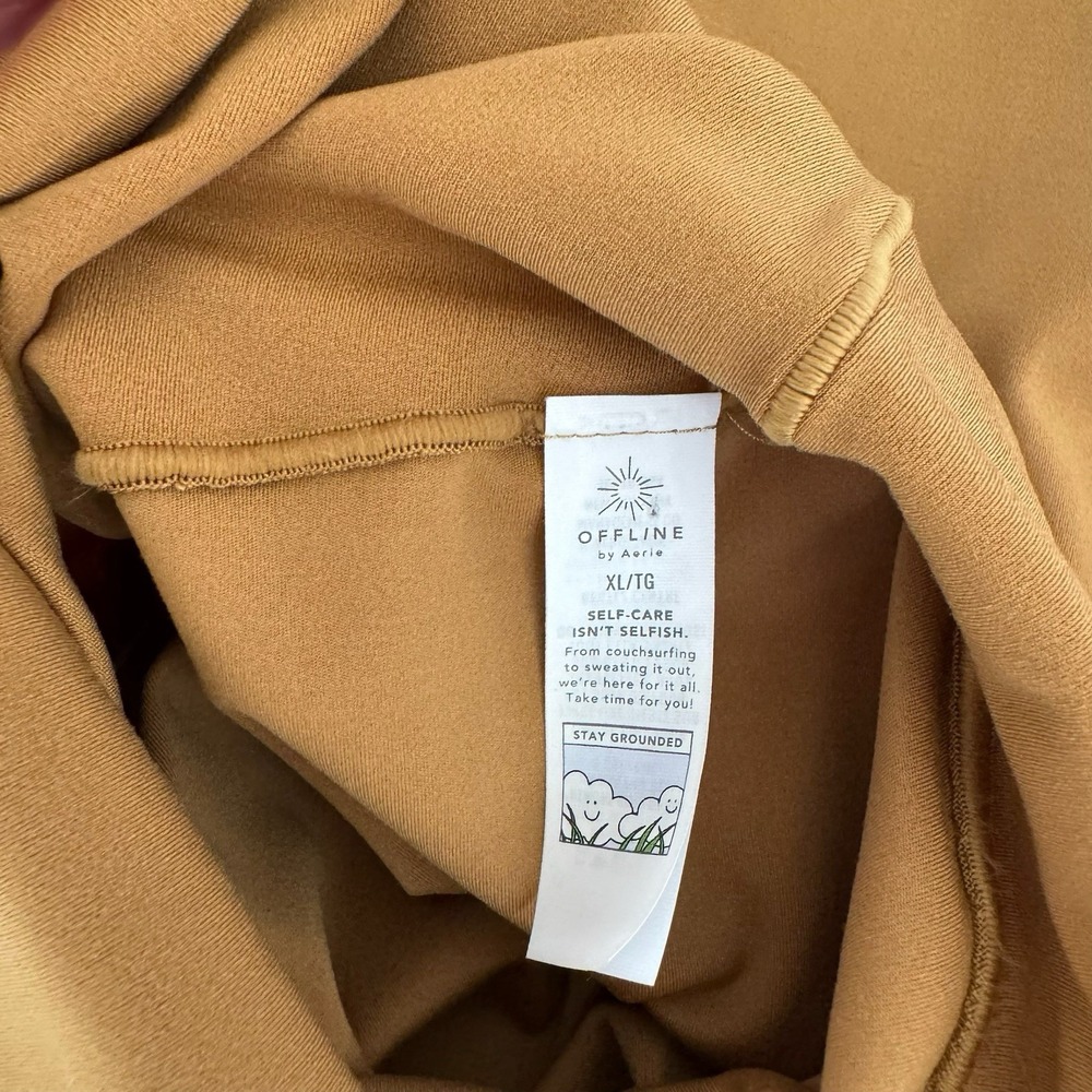 Aerie Offline Real Me Crossover‎ Flare Leggings Small Mustard Ecru - Picture 13 of 13